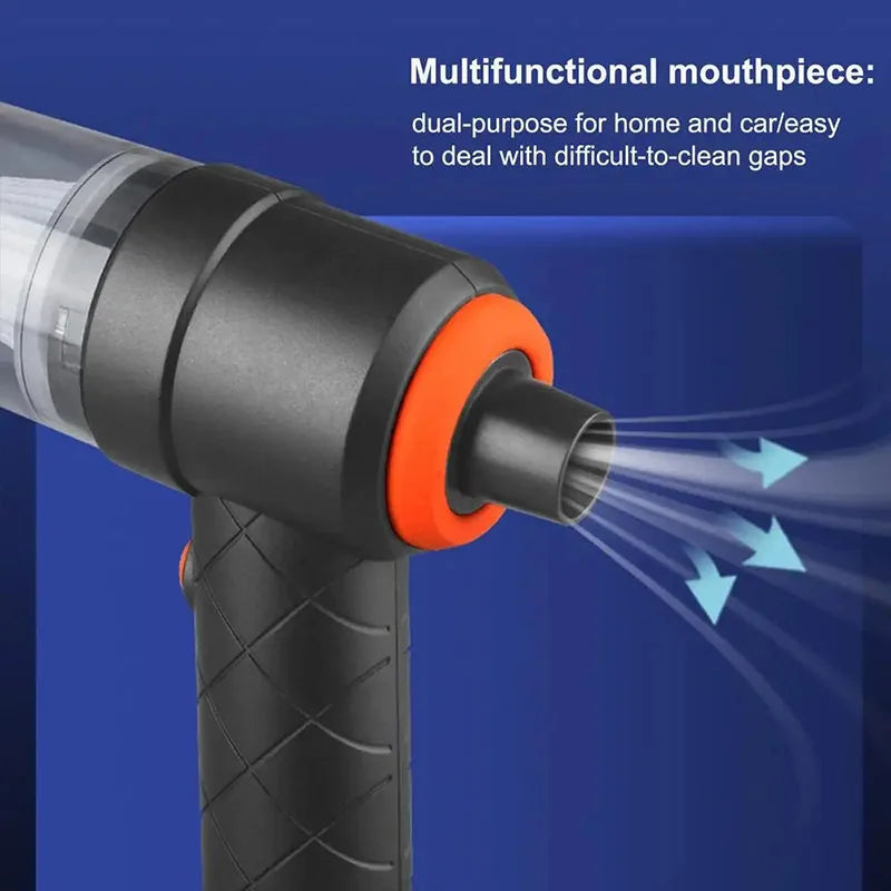 Portable Wireless Car Vacuum Cleaner with 6000Pa Suction Power - Handheld Mini Dust Blower for Home and Vehicle Cleaning